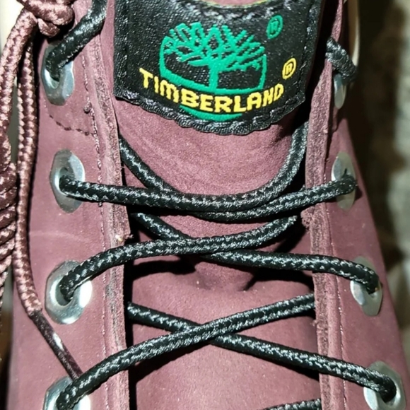 Mens Timberland 6" Premium Nubuck Leather Boots- Burgundy - Picture 8 of 10